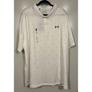 Under Armour Men’s Printed Performance Polo 3.0 UPF 40 White Sz 3XL NWT
